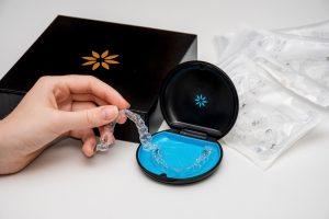 invisalign being put into its case